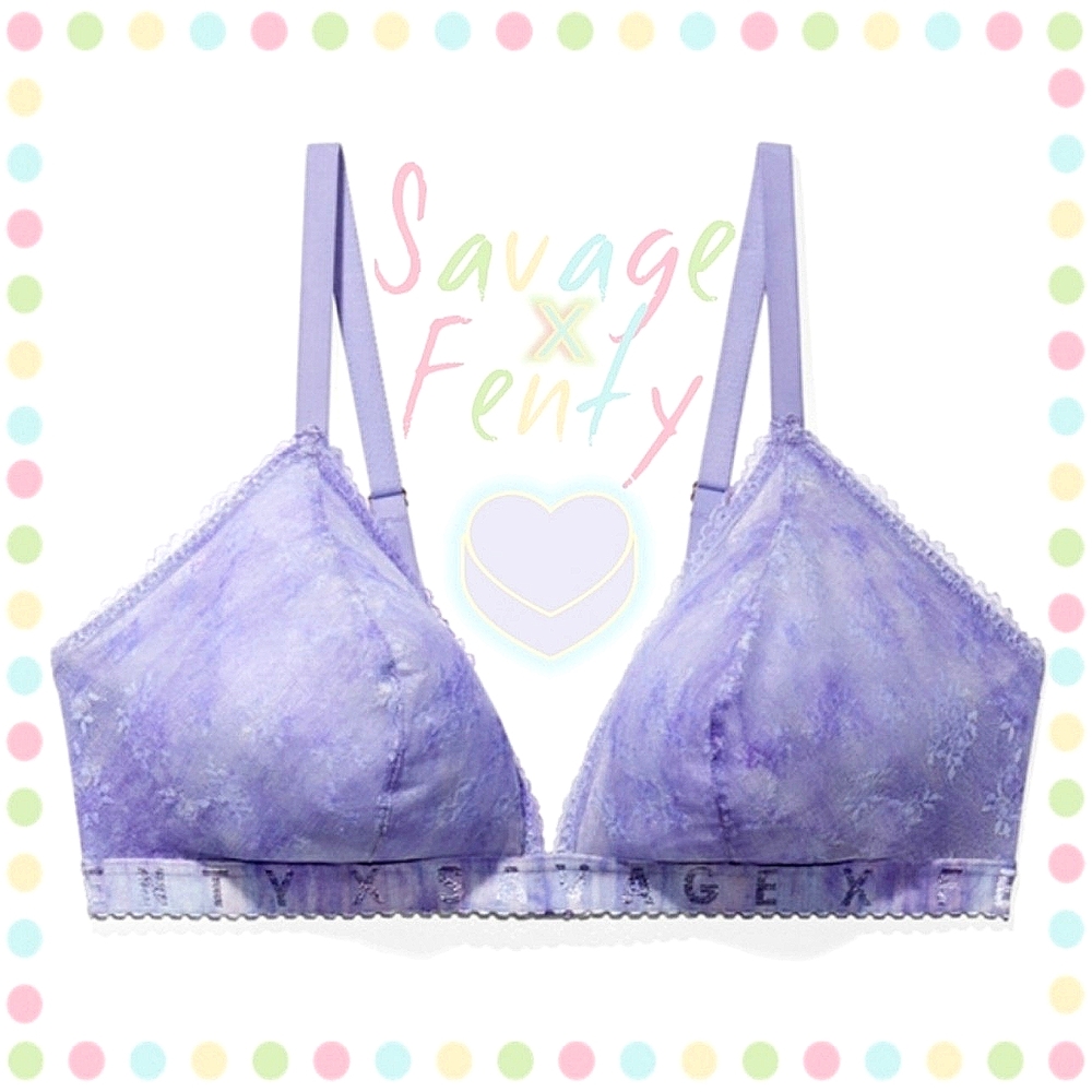 Purple Rain Tie Dye Lace Bralette ~3X~ SavageXFenty ~ NWOT